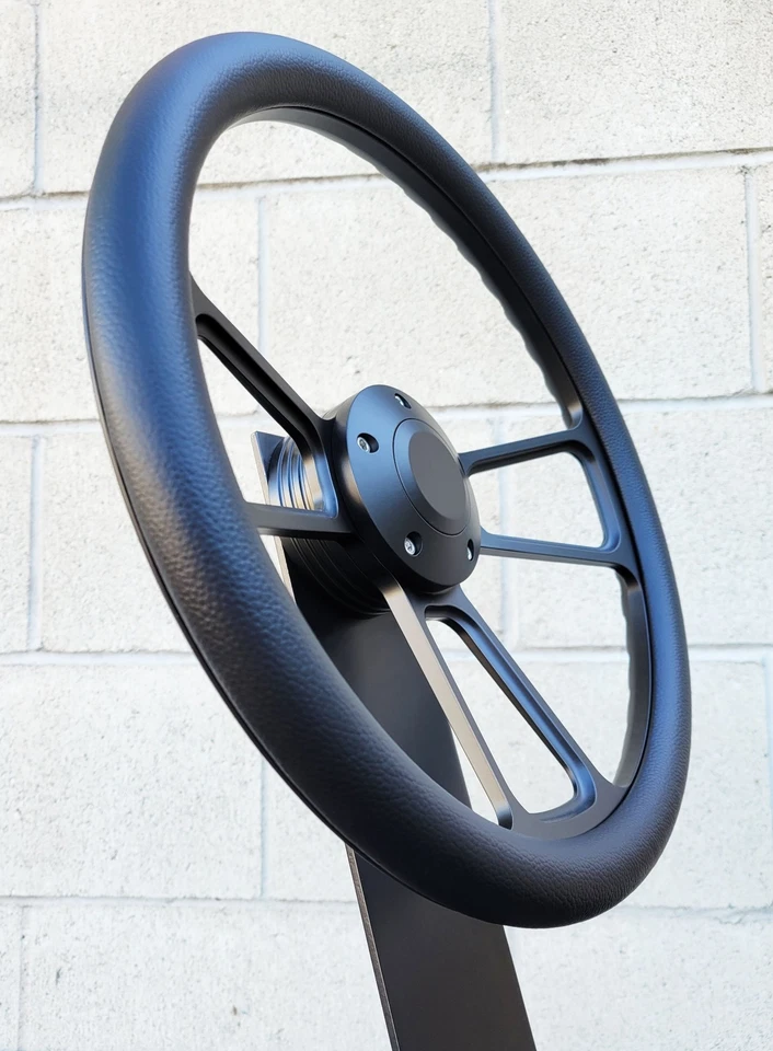 14-дюймовый черный заготовочный руль черный половина винила 1974-94 C10 звукосниматель + адаптер - Изображение 2 из 4