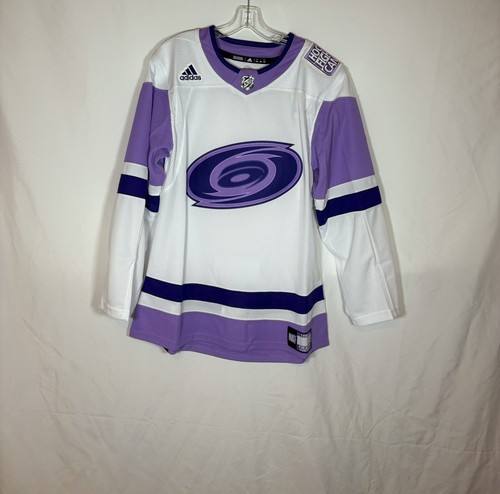Adidas Carolina Hurricanes Hockey Fights Cancer Hockey Jersey Size 44 XS
