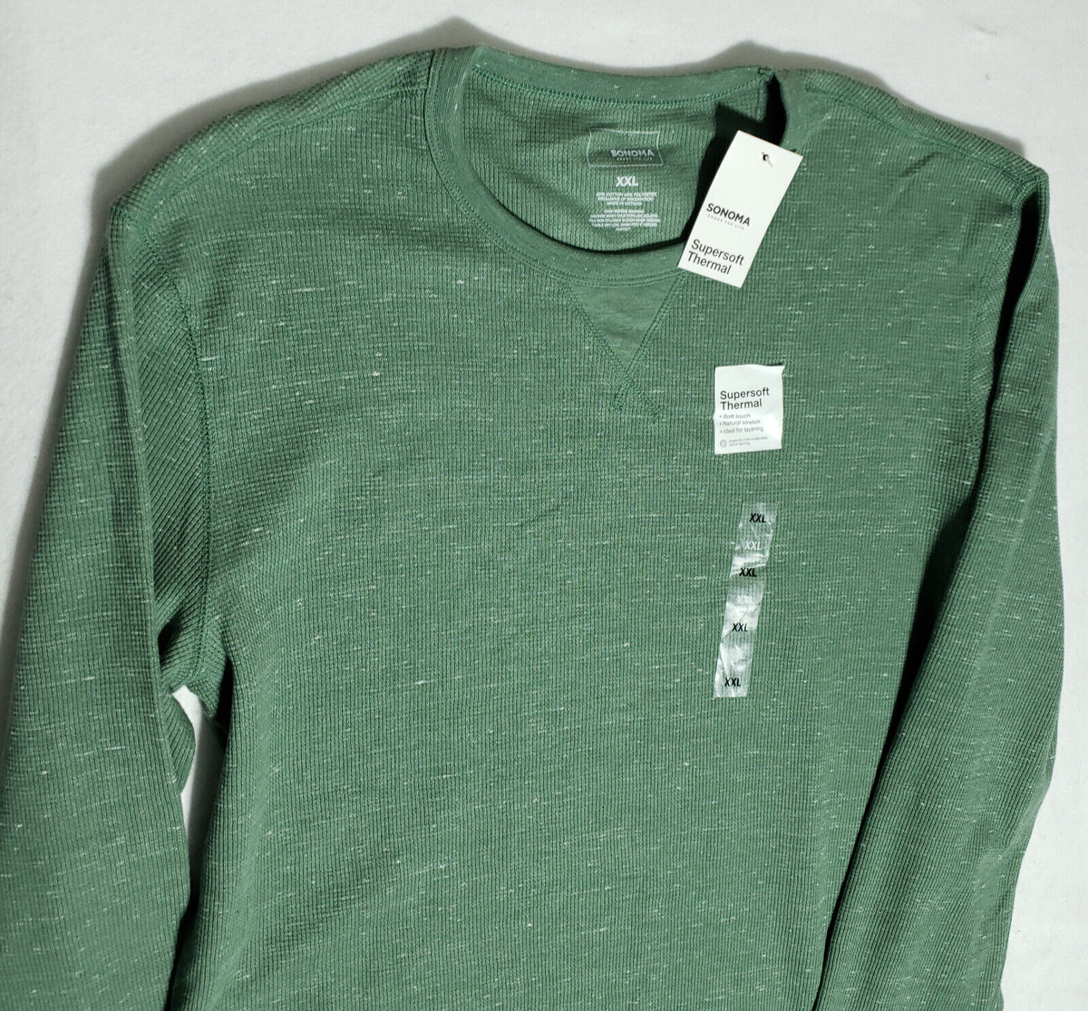 NEW Sonoma Thermal Shirt Mens XXL Green Stretch Long Sleeve Warm