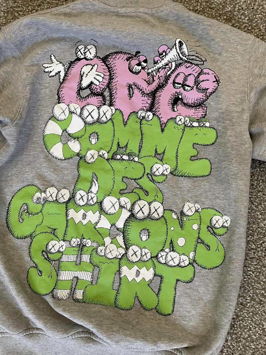 Comme Des Garcons KAWS Shirt Jacket CDG Gray Green Pink Comme Des Garcons KAWS Shirt Jacket CDG Gray Green Pink