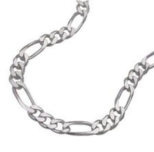 Echt Silber 925 Figaro Kette. 55 cm. 4 mm. Massiv Silber.Geschenk. Damen Herren 