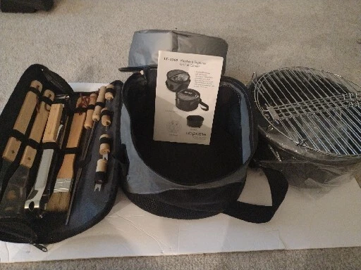 Portable Outdoor Charcoal Grill/ Cooler + Utensils Set Brand New Camping 🏕
Opens in a new window or