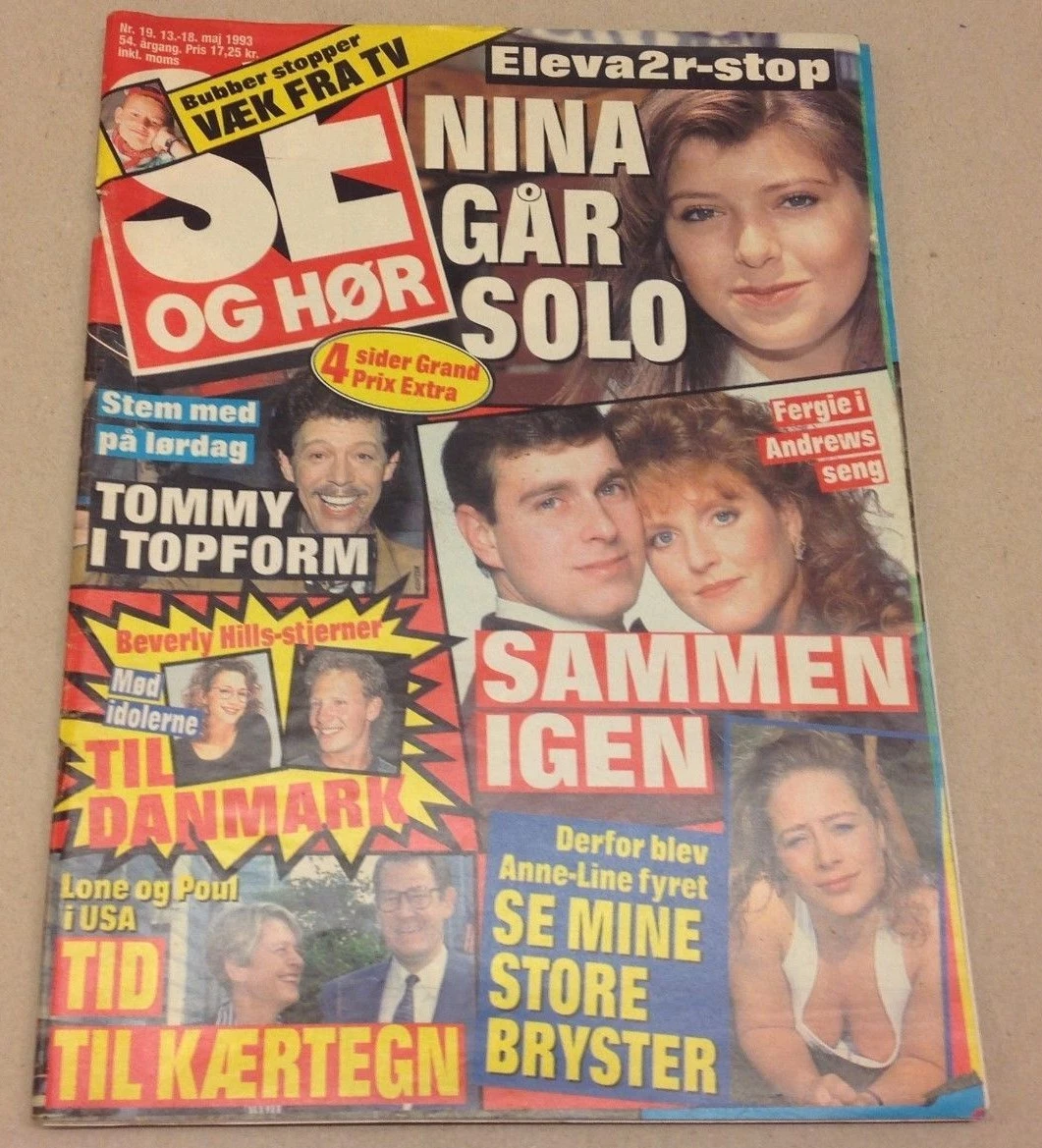 Fergie Sarah Ferguson Prince Andrew Vintage Danish Magazine 1993 