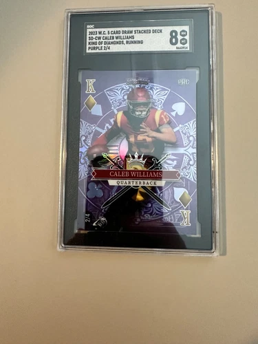 2023 Wild Card 5 Card Draw Stacked Deck King Diamond Caleb Williams PSA 8 2/4