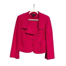 St. John Knits 3-Button BlazerJacket in Fuchsia Pink Size 12