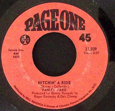 VANITY FARE HITCHIN A RIDE/MAN CHILD PAGEONE RECORDS VINYL 45 48-162