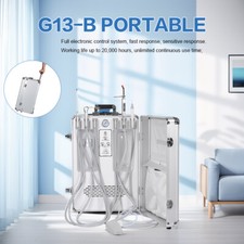 Portable Dental Unit Oil-free Air Compressor G13-B+LED Curing Light+A Scaler 4H