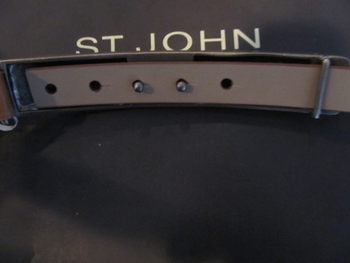 NEW ST JOHN KNIT WOMENS BELT SIZE P 28 TO 31 BLACK LEATHER PEWTER BUCKLE - Picture 6 of 8