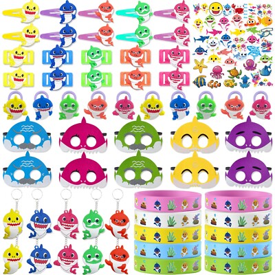 100pcs Little Babe Shark Felt Masks Party Favors Kids Goodie bag Decoration Gift