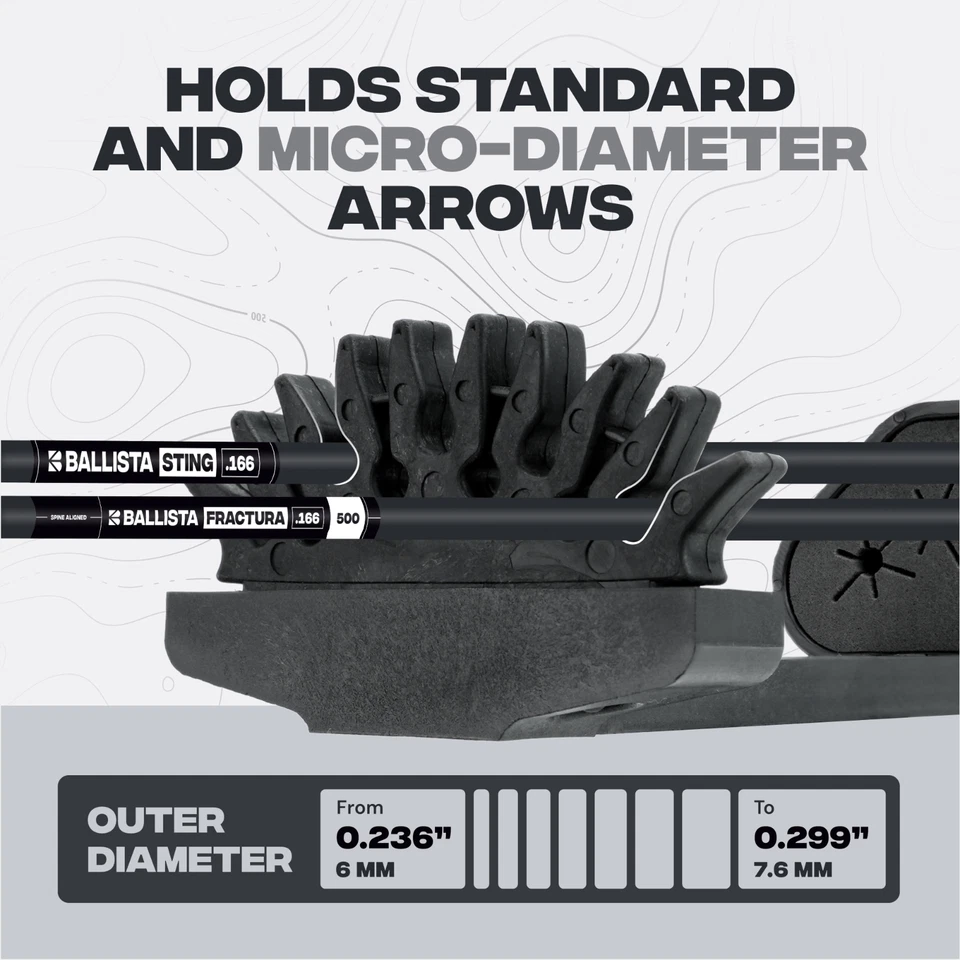 BALLISTA Bow 5-Arrow Quiver - Fit for Carbon, Wood, Aluminum, Fiberglass Arrows - Image 2 of 4