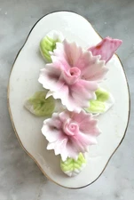 Royal Crown Bone China Miniature Raised  Flower Bouquet Trinket/Jewelry Box