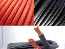 6 AWG GAUGE 100% COPPER BATTERY CABLE SOLAR CABLE WELDING CABLE RED BLACK - USA