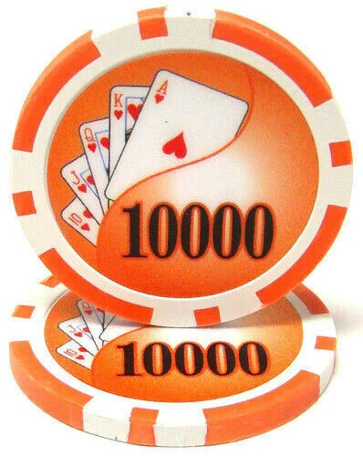 50 chip da poker yin yang yang arancioni $10000 - compra 2, ottieni 1 gratis - mix e partita! - Foto 1 di 3