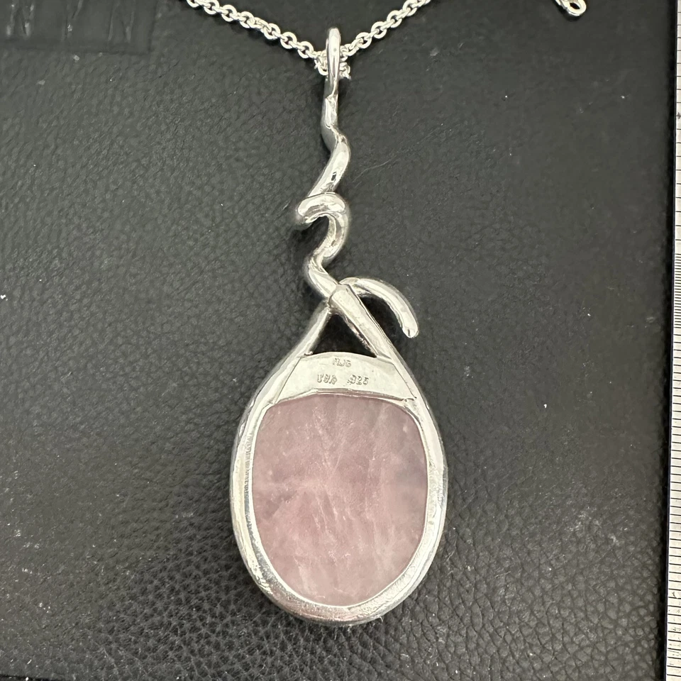 КУЛОН ZOSO ИЗ СТЕРЛИНГОВОГО СЕРЕБРА MJG. EARLS COURT-1975. JIMMY PAGE. Розовый кварц - Изображение 2 из 4
