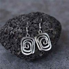 Silvery Vintage Simple Hoop Design Dangle Earrings Bohemian Style Ladies Earring