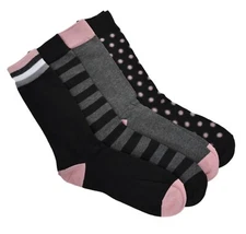 Bar III Men's 4 Value Pack Dress Socks mixed stripes solid Black Pink Dots $26