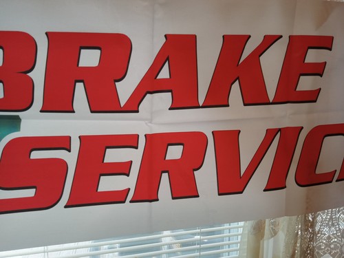 "BRAKE SERVICE " Vinyl Banner - WINDOW HANGING SIGN FESTAPRINT 18"X48" - Picture 3 of 6