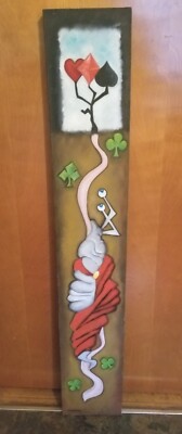 J Cannon WILD CAESAR Original Abstract Painting On Canvas 48''×8'' Signed Unframed