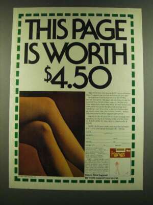 1983 Hanes Alive Support Pantyhose Ad - This page is worth $4.50