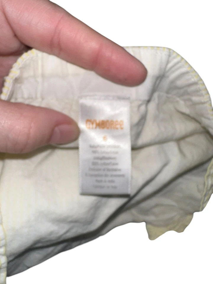 Gymboree Yellow Seersucker Bumble Bee Outfit Romper Girls 6 Busy Little Bee - Image 4 of 4