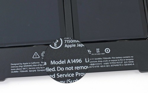 NEW GENUINE APPLE MACBOOK AIR 13" A1466 2013 to 2017 54.4Wh 7.6V BATTERY A1496 - Picture 7 of 11
