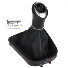 ICT Schaltknauf Schaltsack passend für Skoda Citigo blaue Naht Leder LED D44