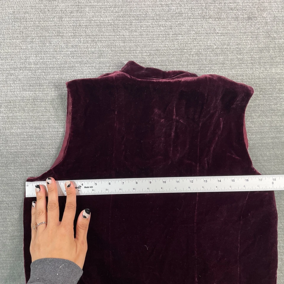 Ralph Ralph Lauren Chaleco Mujer M Púrpura Terciopelo Lentejuelas Cuello Simulado Y2K Grunge Indie Foto 3 de 4