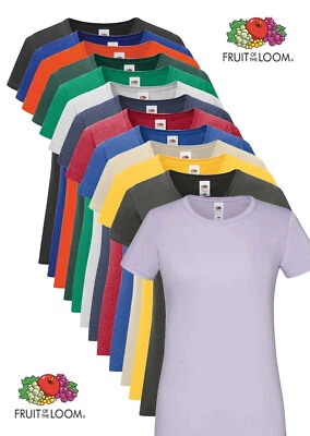 Fruit of the Loom Ladies Womans Cotton Short Sleeve Iconic Tee T-Shirt