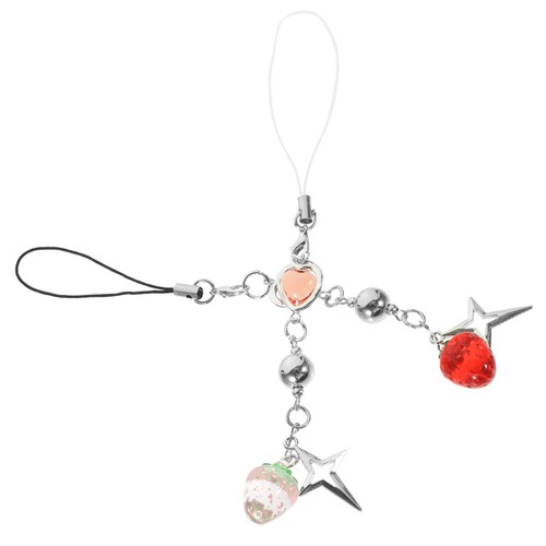 2 Pcs Kleine Erdbeer -Mobiltelefonkette Charme Kawaii Süße Handyanhänger - 第 3/12 張圖片