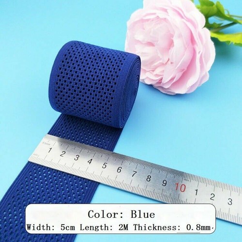 2M 5cm Wide Nylon Elastic Band Stretch Ribbon Trims DIY Material Hollow Soft Sew - Picture 16 of 27