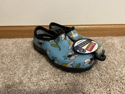 Stivali antipioggia da giardino impermeabili Sloggers da donna blu floreali taglia 6 nuovi con etichette - Foto 2 di 7