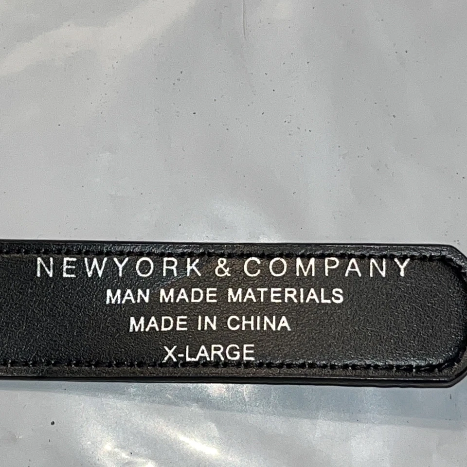 CINTO DE ALÇA preto prata XL trançado CADEIA elos unissex 39-43” New York Co. 1,25”w - Imagem 3 de 4