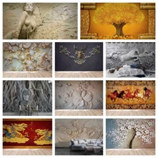 3D Relief Horse Floral Self-adhesive Wallpaper Removable Wallpaper Wall Mural