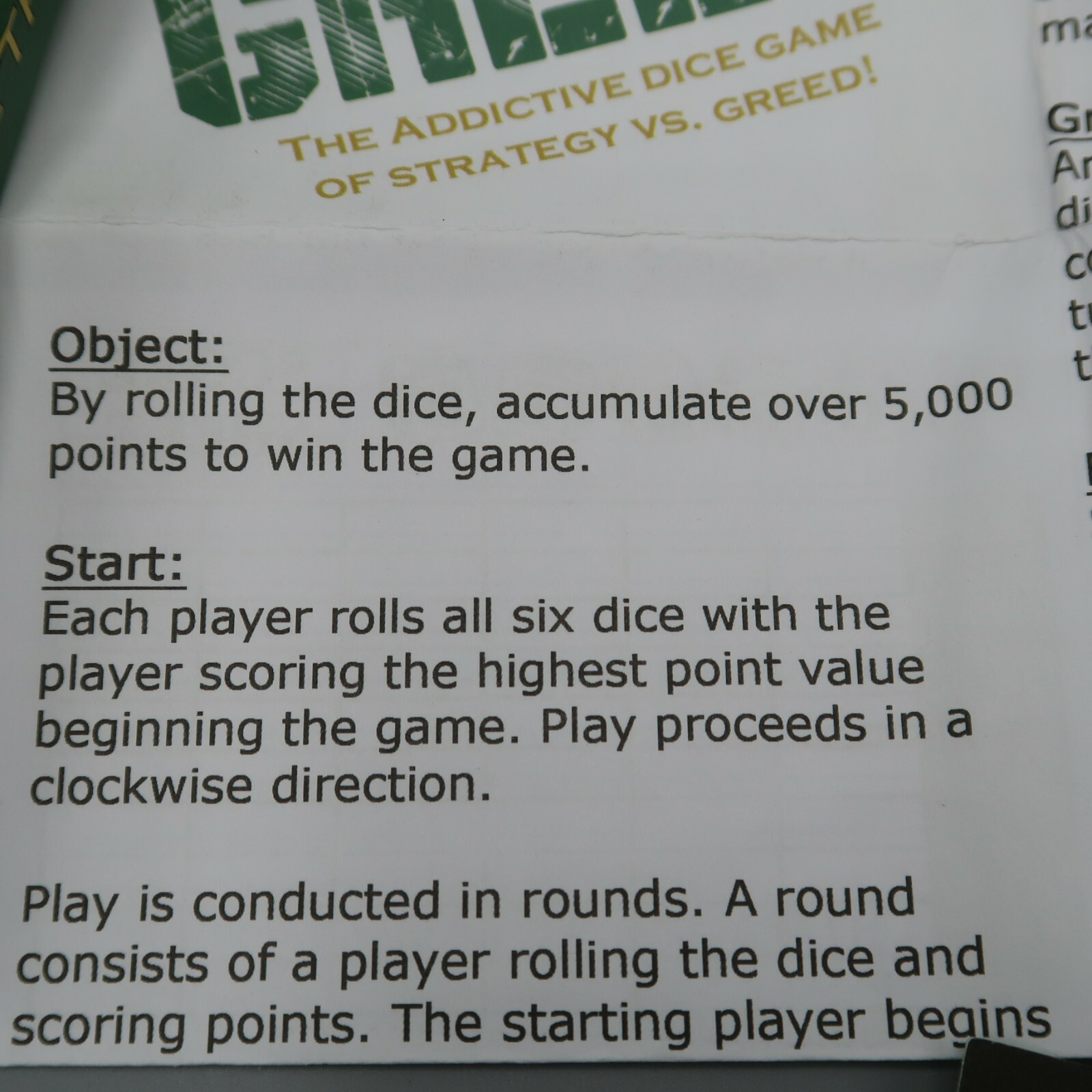 Greed The Hottest Game on Dice 2000 TDC Games Unopened for sale online |  eBay