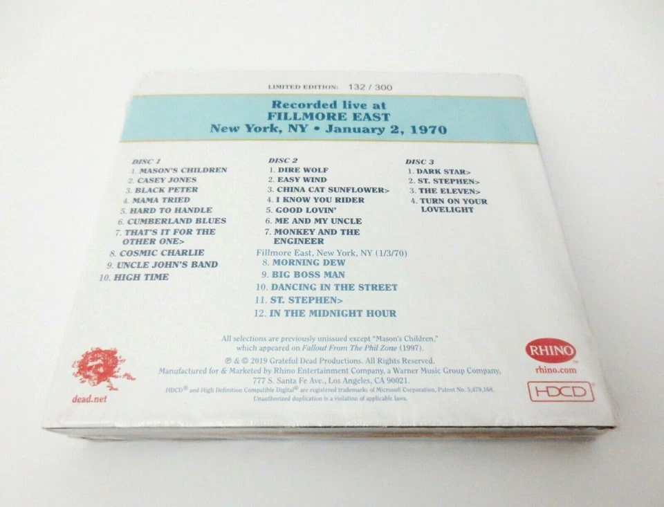 Grateful Dead Dave's Picks 30 Vol Thirty Fillmore East New York 1970 1/2/70 3 CD - Image 2 of 4