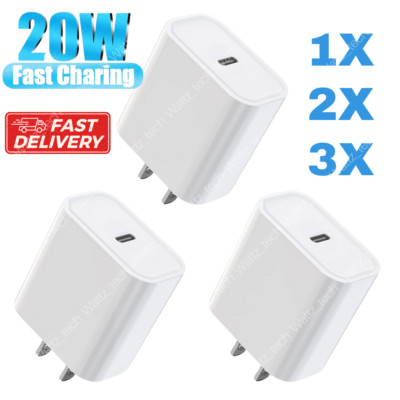 1-3Pack 20W PD Fast Charger USB C Type C Power Adapter For iPhone 11-17 Samsung