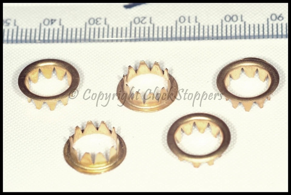 5 x Brass Dial Grommets 10mm Clock Round Key Hole Repair Spares Parts Servicing