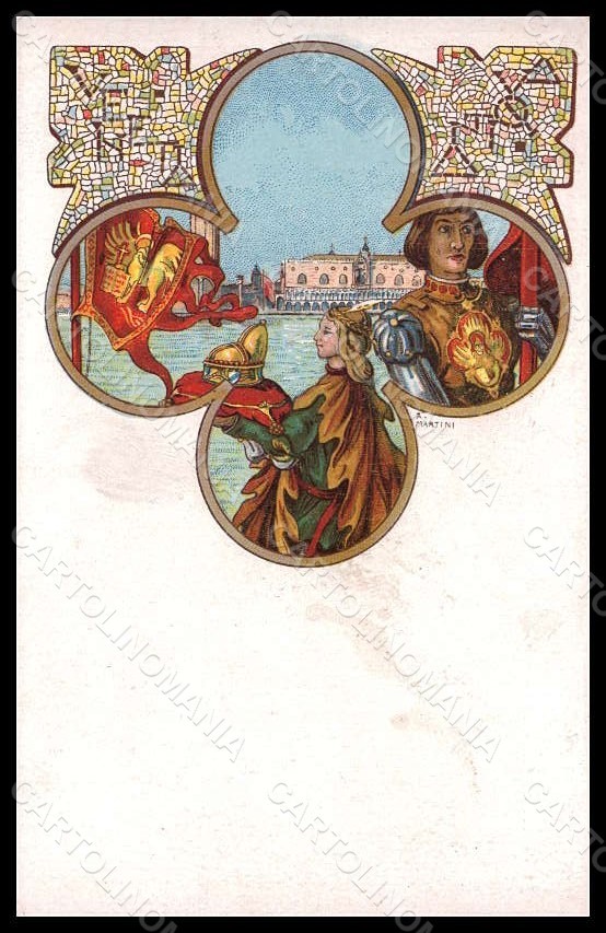 Cartolina Artista Firmata Martini Venetia Antiqua Venezia Art Nouveau VK7801