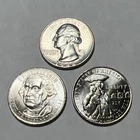 AU/BU  1948 Washington Silver Quarter AND 2026 P&D SemiQ Rev War Clad Quarters.