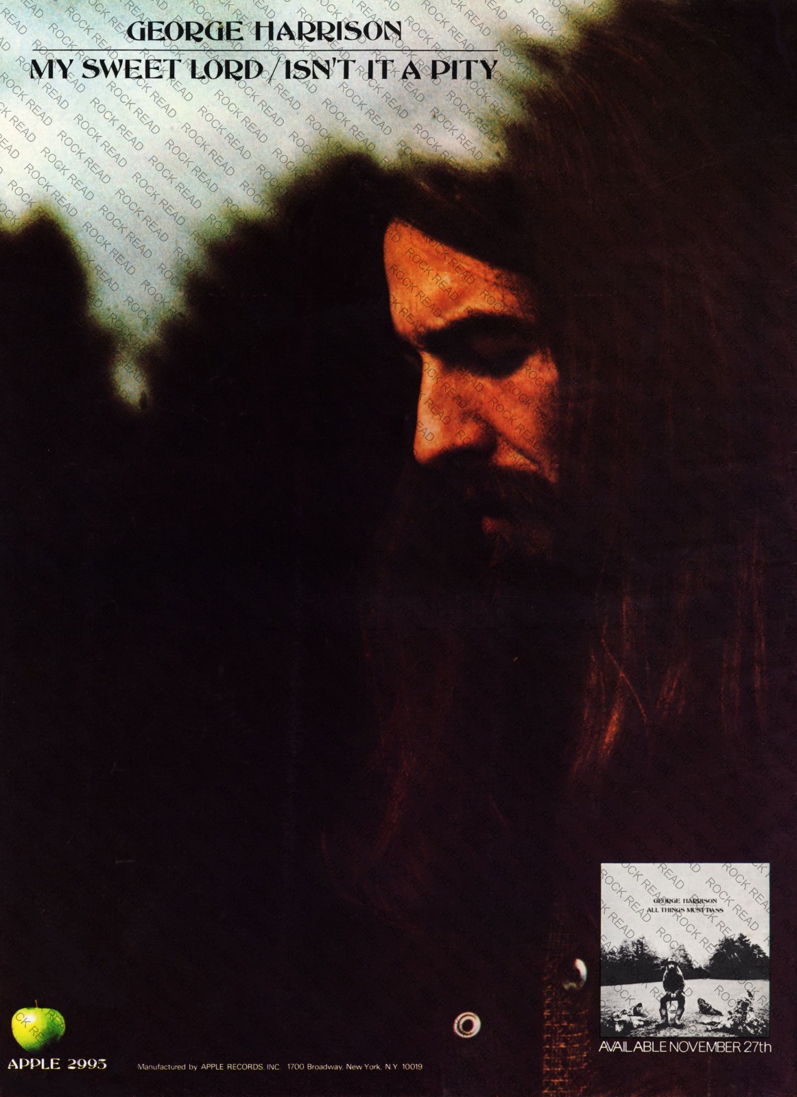 George Harrison-My Sweet Lord/Isn't It A Pity  Promo Poster 1970