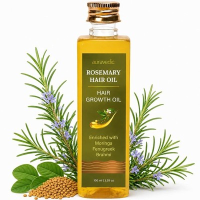 Auravedic Rosemary Hair Oil For Hair Growth 100 Ml Pure Rosemary Oil For Hair Gr