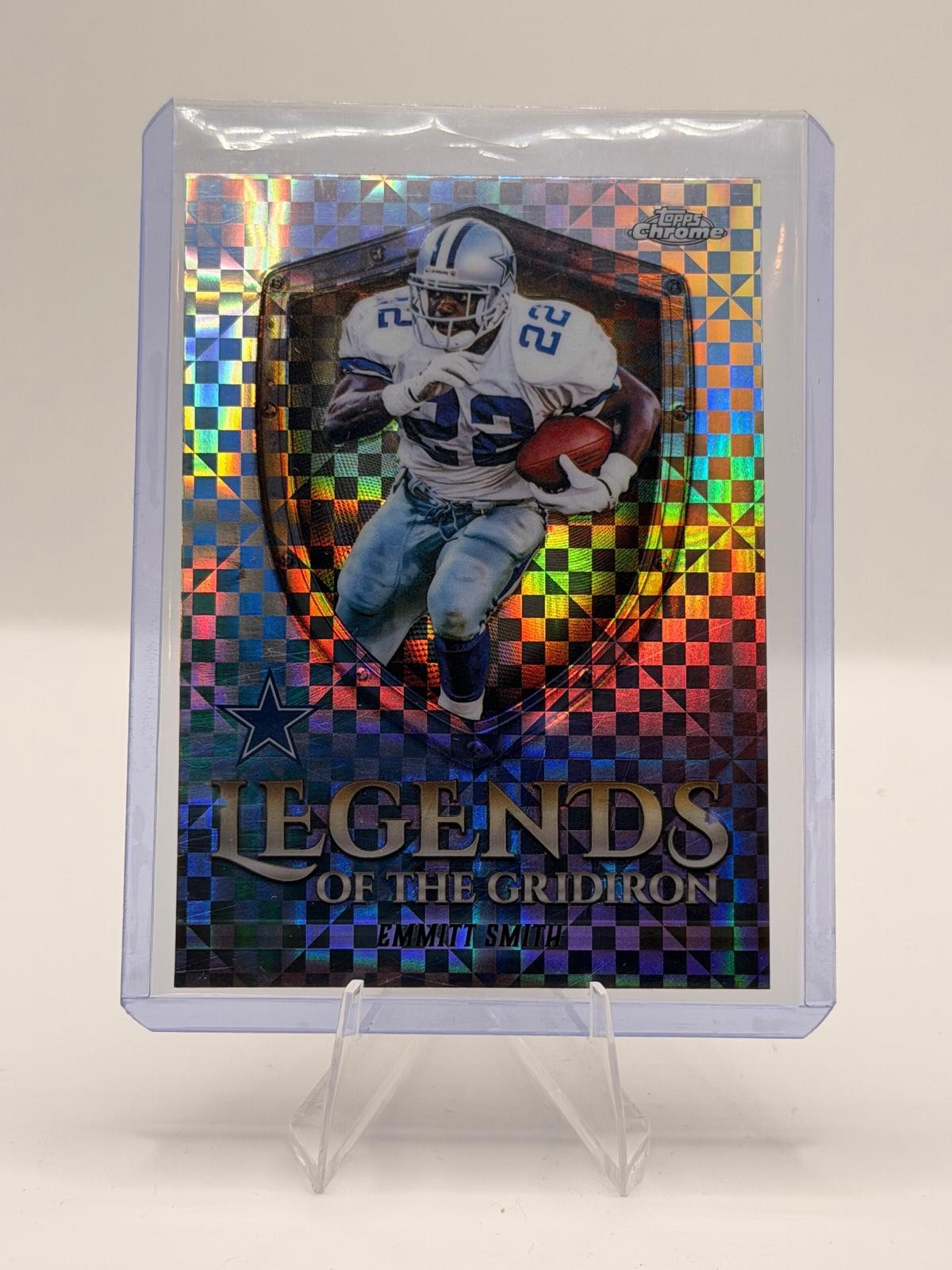 2025 Topps Chrome #LOG-16 Emmitt Smith Legends of the Gridiron X-Fractor