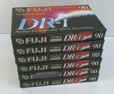 Fuji DR-I 90 Minute Blank Audio Cassette Tapes Lot of 6 Normal Bias New Sealed