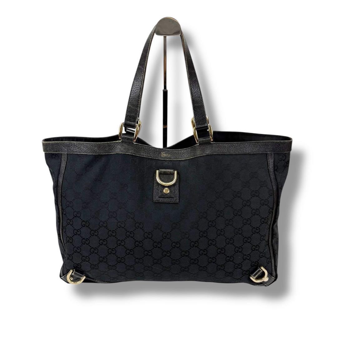 GUCCI GG Canvas Black Tote Bag Authentic G06152249