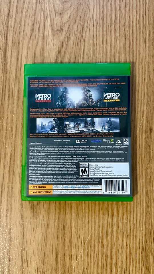 Metro Redux (Metro 2033 Redux & Metro Last Light Redux) Xbox One CIB LIKE NEW - Bild 2 von 4