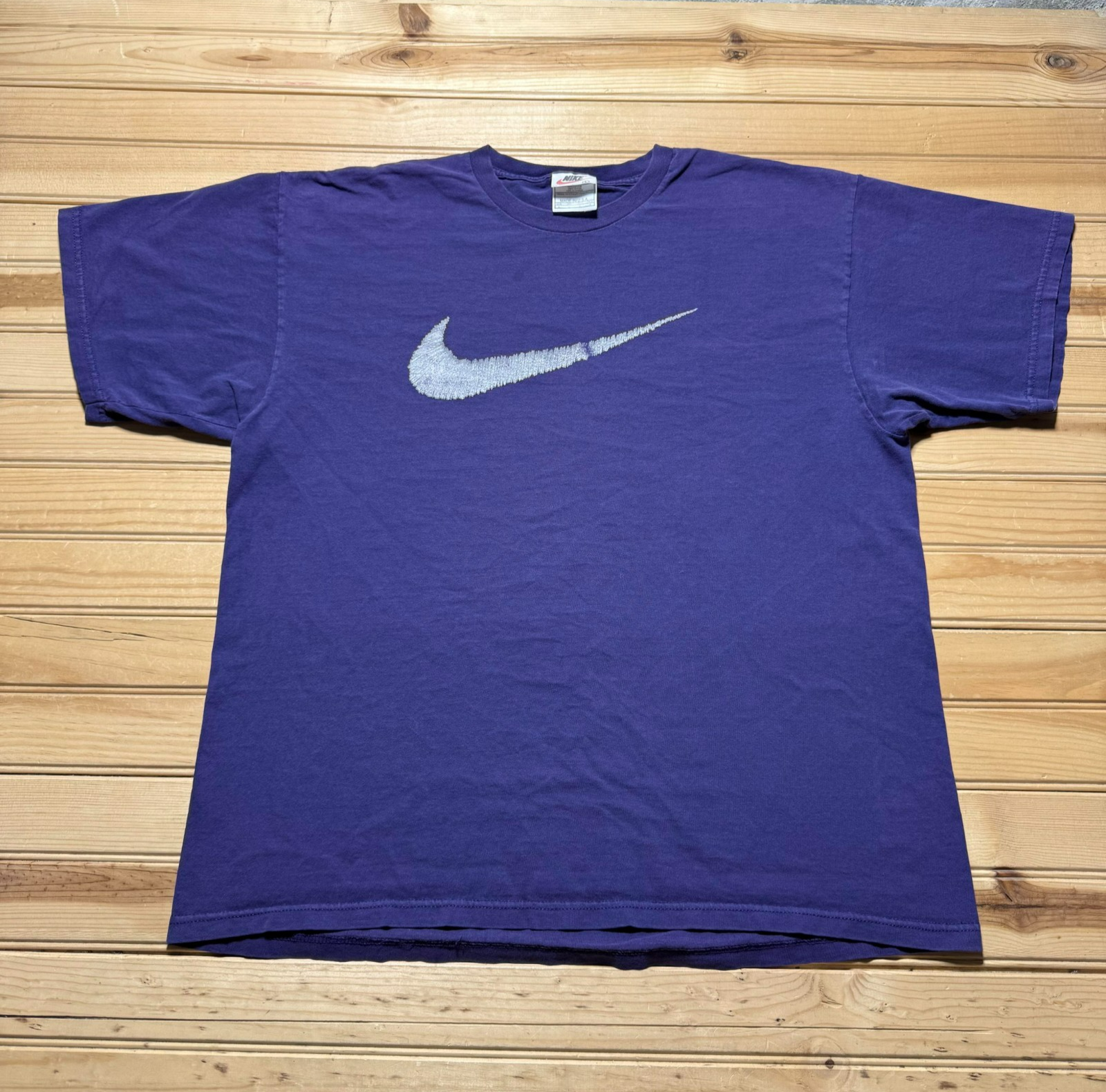Vintage 90s Nike Sportswear Big Center Swoosh Crewneck Short Sleeve Shirt Large