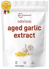 Micro Ingredients Odorless Garlic 7500Mg per Servings, 300 Softgels | 2 Years Ag