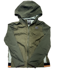 Russell Boys Nylon Full Zip Performance Jacket Green L 10-12 Reflective Coat