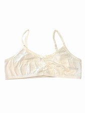 Big Girls Size Large Unlined Bralette White Sample Design Lightweight Stretch