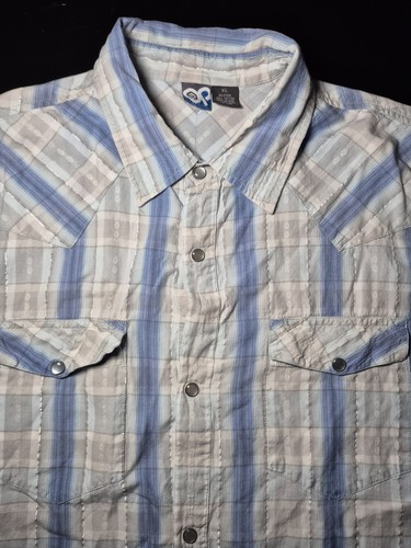 Herren Xl OP Kurzarm Druckknopf Hemd 100% Baumwolle - Bild 1 von 13